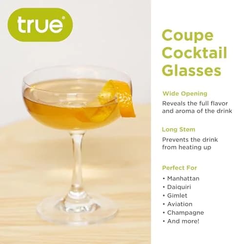 TRUE 7 oz Coupe Glass | Elegant Cocktail & Martini Glassware for Home & Wedding thumbnail 4