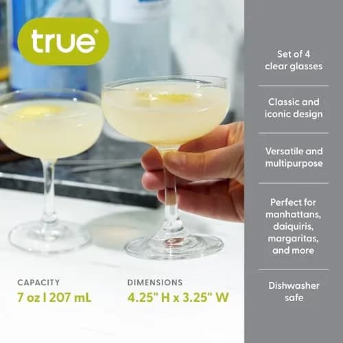 TRUE 7 oz Coupe Glass | Elegant Cocktail & Martini Glassware for Home & Wedding thumbnail 5