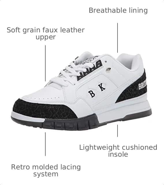British Knights Metros Sneakers White/Black/Black Ice 10.5 US | Retro Casual Comfort thumbnail 2