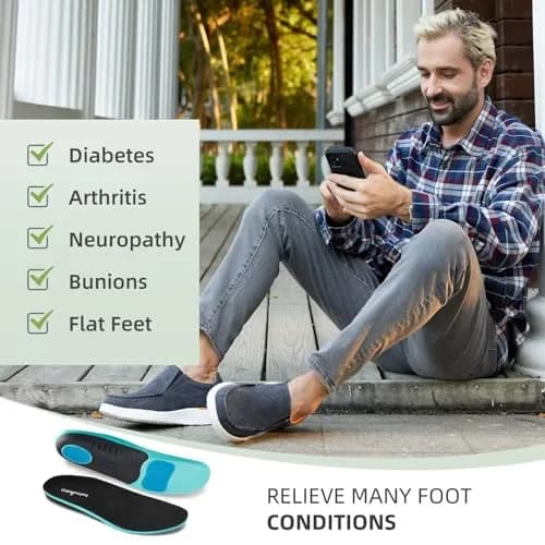 OrthoComfoot Men's Orthopedic Walking Shoes for High Arch & Plantar Fasciitis | Diabetic-Friendly Sneakers Size 9 thumbnail 4