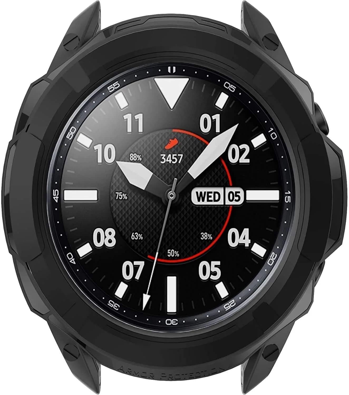TenCloud Black Watch Case for Samsung Galaxy Watch 3 41mm/45mm | Rotatable Bezel Protector — Black