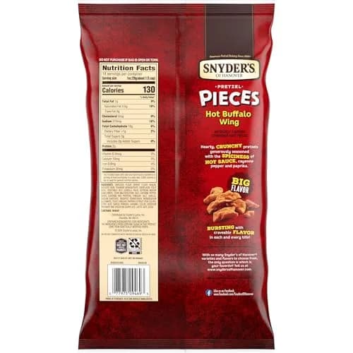Snyder's of Hanover Hot Buffalo Wing Pretzel Pieces 18 Oz (510 g) | Bold Flavor & Crunchy Sourdough thumbnail 4