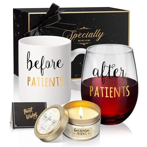 Gemwi Before After Patients 11 oz Coffee Mug & 18 oz Stemless Wine Glass Set | Humorous Medical Gift for Nurses & Doctors thumbnail 1