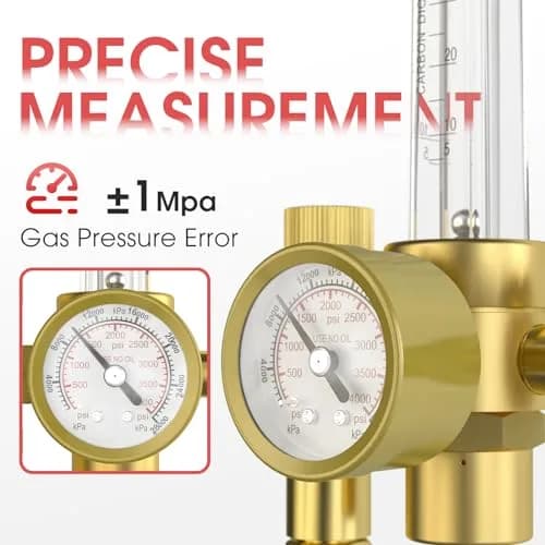 YESWELDER Welding Gas Regulator Flow Meter with Hose, CGA-580 Inlet, 0-60 CFH, 0-4000 PSI, Brass Construction | For MIG/TIG Welding thumbnail 2
