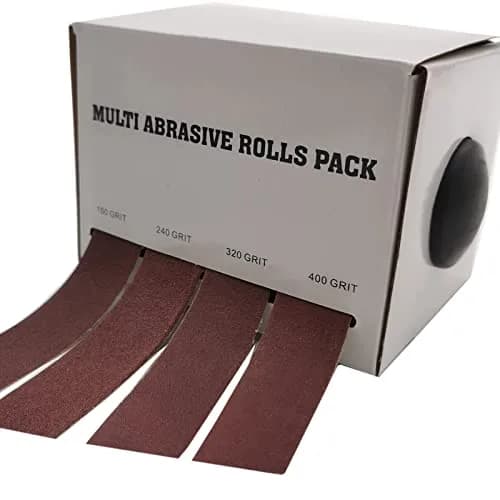 LYFJXX Emery Cloth Roll 1 inch x 19.68 ft (25.4mm x 6m) Assorted Grits (150, 240, 320, 400) | Professional Grade Aluminum Oxide Sandpaper Rolls thumbnail 6