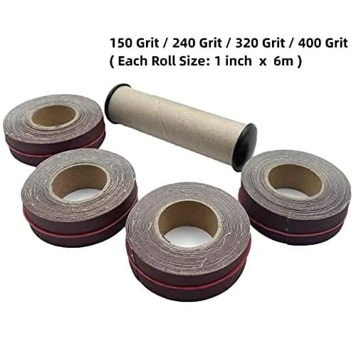 LYFJXX Emery Cloth Roll 1 inch x 19.68 ft (25.4mm x 6m) Assorted Grits (150, 240, 320, 400) | Professional Grade Aluminum Oxide Sandpaper Rolls thumbnail 2