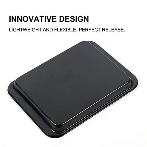 Shinsin Small Baking Sheet 2 Pack | Nonstick Oven Trays for Toaster Oven, 8 Inch, Rimmed Border thumbnail 4