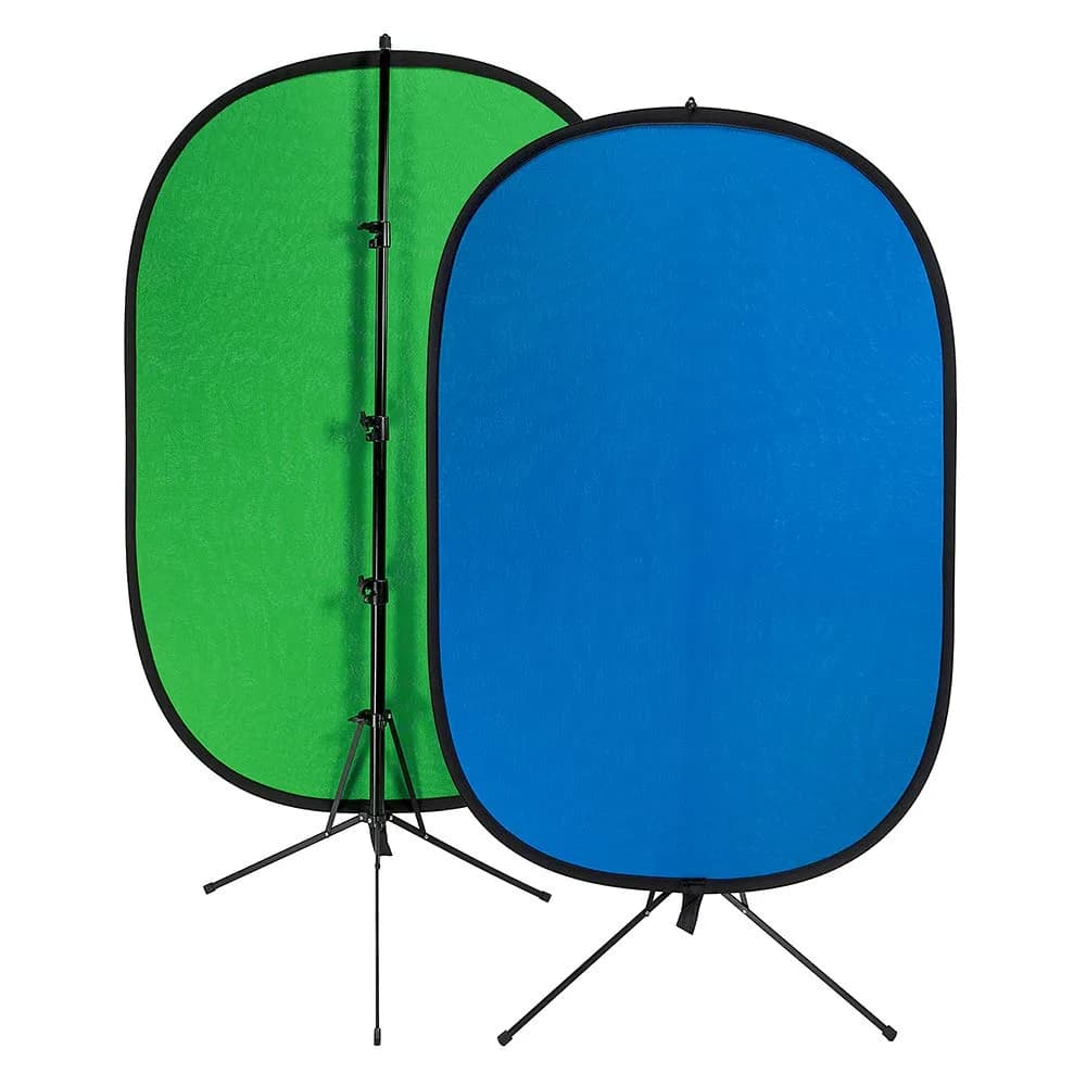 Fotodiox Pro 40x60in (3.3x4ft) 2-in-1 Green and Blue Collapsible Background Panel - main product image