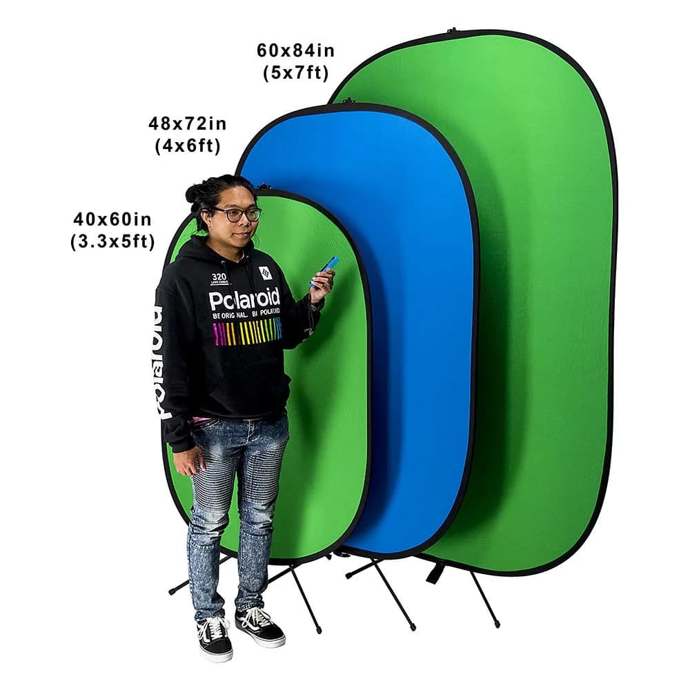 Fotodiox Pro 40x60in (3.3x4ft) 2-in-1 Green and Blue Collapsible Background Panel thumbnail 4
