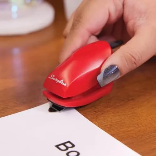 Swingline Tot Mini Stapler 12 Sheets | Built-in Remover & Storage, Rio Red thumbnail 5