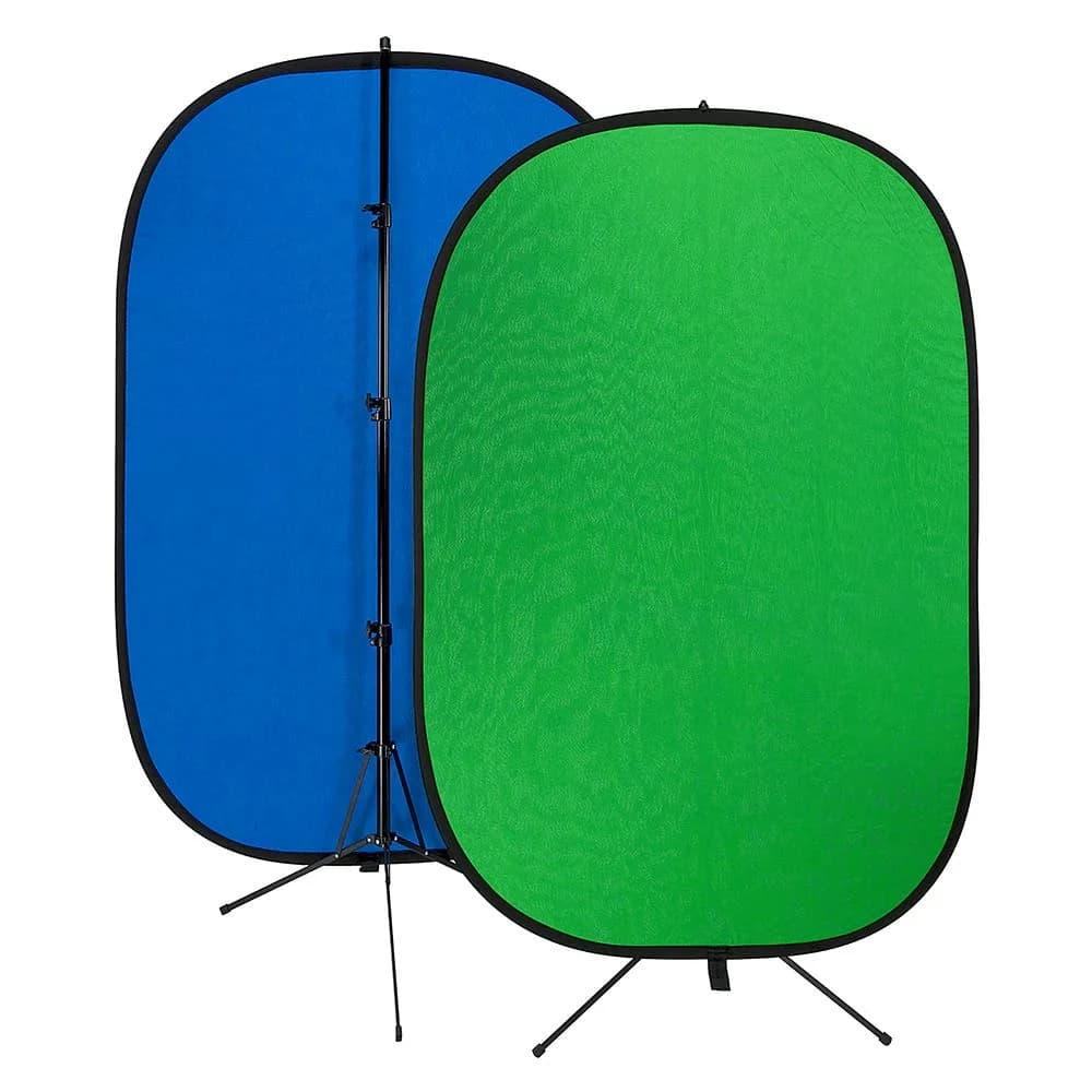 Fotodiox Pro 48"x72" Chromakey Green/Blue 2-in-1 Collapsible Background Panel with Stand - main product image
