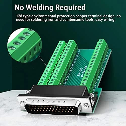 ANMBEST DB44 Solderless Serial to 44 Pin Port Terminal Male Adapter | 2A 24V Rated thumbnail 2