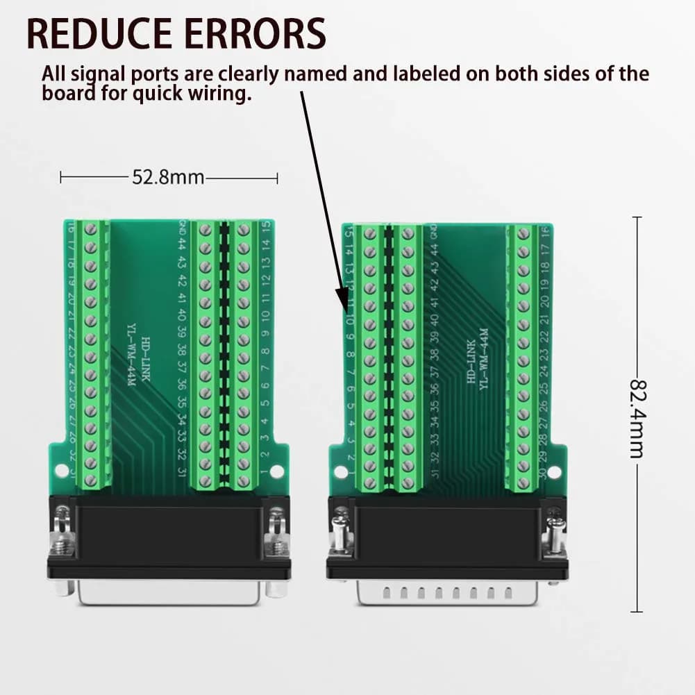 ANMBEST DB44 Solderless Serial to 44 Pin Port Terminal Male Adapter | 2A 24V Rated - view 4