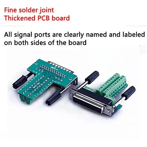 ANMBEST DB25 Solderless Serial Terminal Adapter Male+Female | 24V 2A, 74mm x 57mm x 26mm thumbnail 2