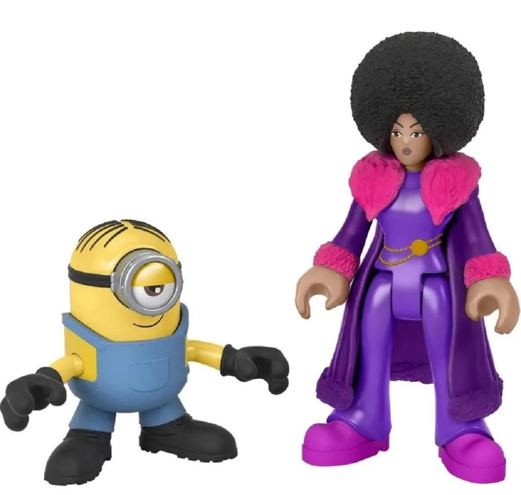 IMAGINEXT Minions Stuart & Belle Bottom Action Figures | Poseable 2-Inch Figures for Kids Ages 3-8 — Stuart & Belle Bottom