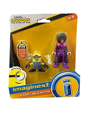 IMAGINEXT Minions Stuart & Belle Bottom Action Figures | Poseable 2-Inch Figures for Kids Ages 3-8 thumbnail 2