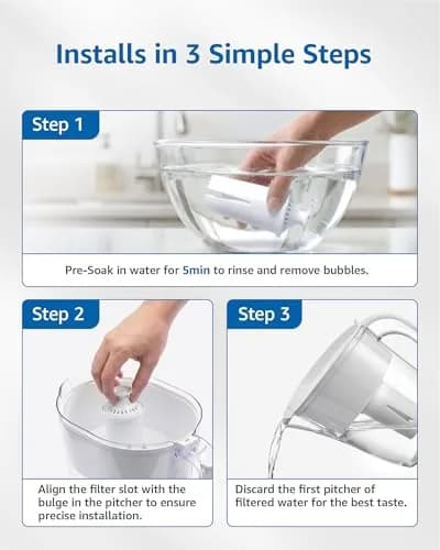 Filterlogic Water Filter Replacement for Brita® Classic 35557, OB03, 3 Pack | NSF Certified Multistage Filtration for Pure Water thumbnail 6