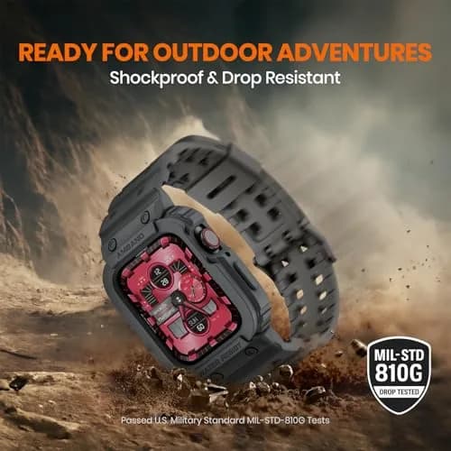 amBand Rugged Compatible for Apple Watch 45mm 44mm 42mm Space Gray | Shockproof Military Drop-Proof thumbnail 7