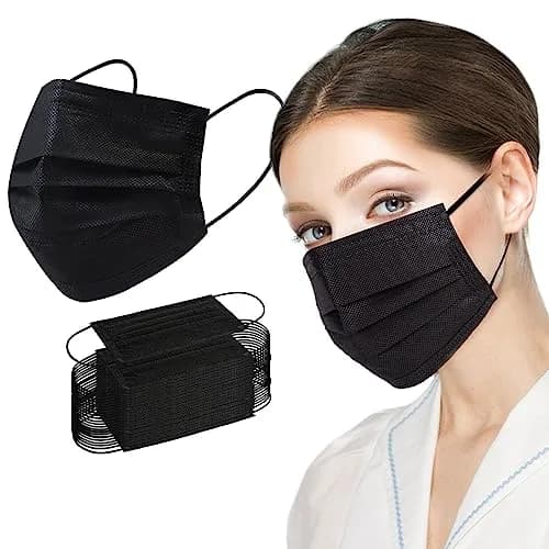 Borje Purple Disposable Face Mask 100 Pcs | 3 Ply Breathable Non-Woven Masks for Adults — 50 Pcs