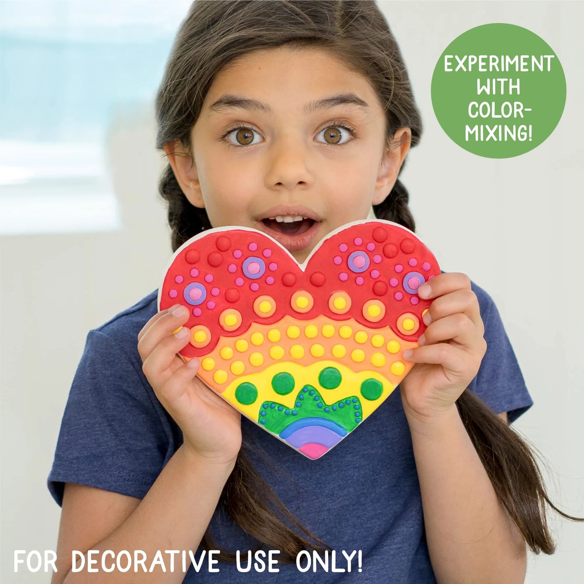Creative Roots Paint Your Own Stepping Stones Multipack with Butterfly, Unicorn, & Heart | 3 Ceramic Stones (7 Inch Each) thumbnail 4