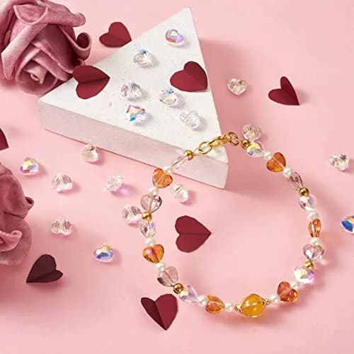 Craftdady 20Pcs Faceted Glass Heart Spacer Beads | Transparent Crystal 7x8mm for Jewelry thumbnail 5