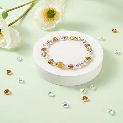 Craftdady 20Pcs Faceted Glass Heart Spacer Beads | Transparent Crystal 7x8mm for Jewelry thumbnail 6