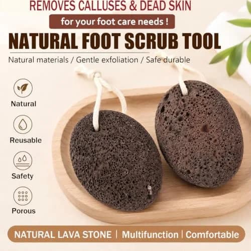 AKOAK Foot Pumice Natural Foot Scrubbing Stone | Pedicure & Foot Exfoliation Tool for Men & Women thumbnail 4