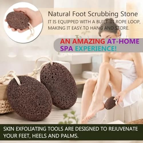 AKOAK Foot Pumice Natural Foot Scrubbing Stone | Pedicure & Foot Exfoliation Tool for Men & Women thumbnail 6