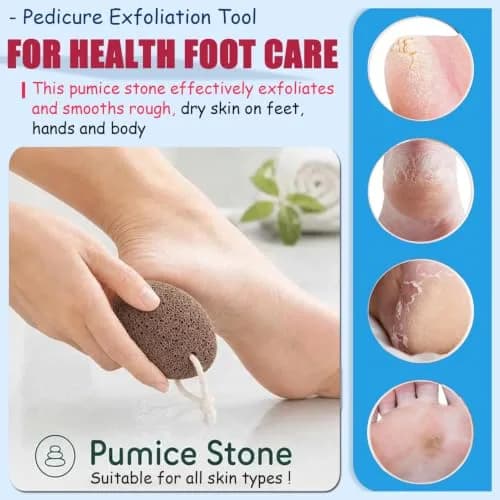 AKOAK Foot Pumice Natural Foot Scrubbing Stone | Pedicure & Foot Exfoliation Tool for Men & Women thumbnail 8