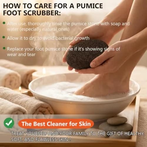 AKOAK Foot Pumice Natural Foot Scrubbing Stone | Pedicure & Foot Exfoliation Tool for Men & Women thumbnail 3