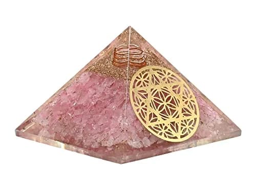 Amazing Gemstone Large Rose Quartz Orgone Pyramid Crystal, Star of David | Positive Energy Healing thumbnail 1