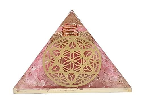 Amazing Gemstone Large Rose Quartz Orgone Pyramid Crystal, Star of David | Positive Energy Healing thumbnail 3