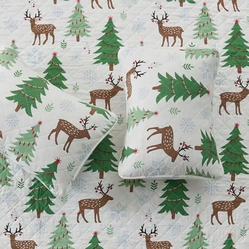 Great Bay Home King Size Christmas Quilt Set with Shams | Reversible Holiday Pattern, Microfiber, All-Season Comfort (70-120 chars) thumbnail 6