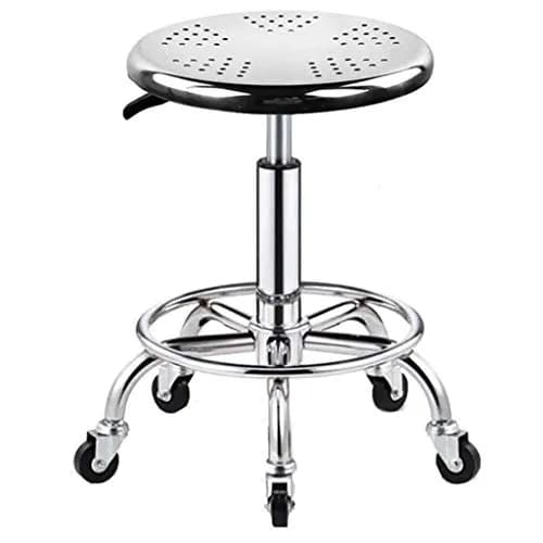 ZHOUXIAO Heavy Duty Rolling Stool with Wheels, Adjustable Swivel Seat 29cm (11.4") | 440 lbs Capacity, Stainless Steel thumbnail 1
