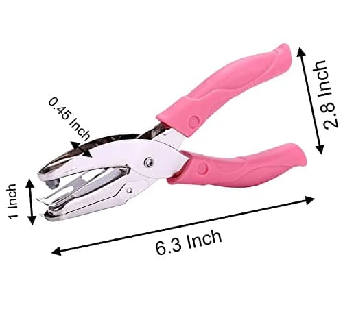 Yansanido Heart Shape Hole Punch 6.3 inch | Handheld Paper & Leather Punch with Pink Leather Cover thumbnail 5