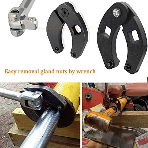 IVARKEY Adjustable Gland Nut Wrench Set for Hydraulic Cylinders | Universal Set of 2, Reversible, Alloy Steel, Silver thumbnail 5