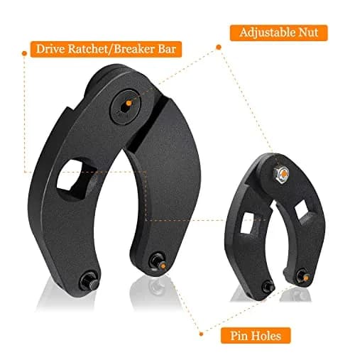 IVARKEY Adjustable Gland Nut Wrench Set for Hydraulic Cylinders | Universal Set of 2, Reversible, Alloy Steel, Silver thumbnail 2