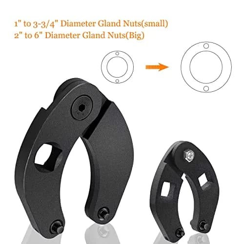 IVARKEY Adjustable Gland Nut Wrench Set for Hydraulic Cylinders | Universal Set of 2, Reversible, Alloy Steel, Silver thumbnail 3