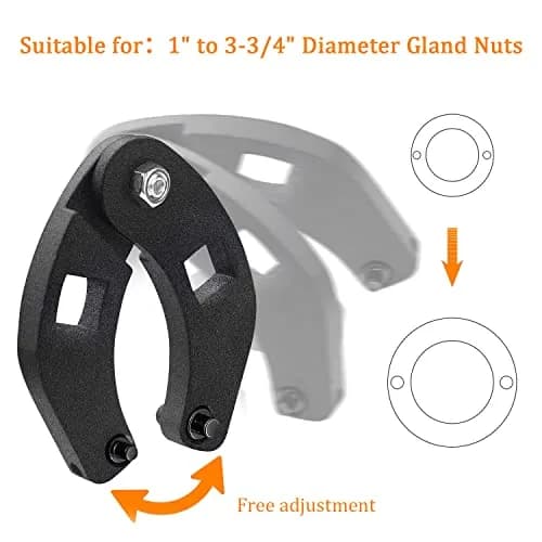 IVARKEY 7463 Adjustable Gland Nut Wrench 1/4" & 7/32" Pin Holes | Small Hydraulic Gland Nut Tool thumbnail 3