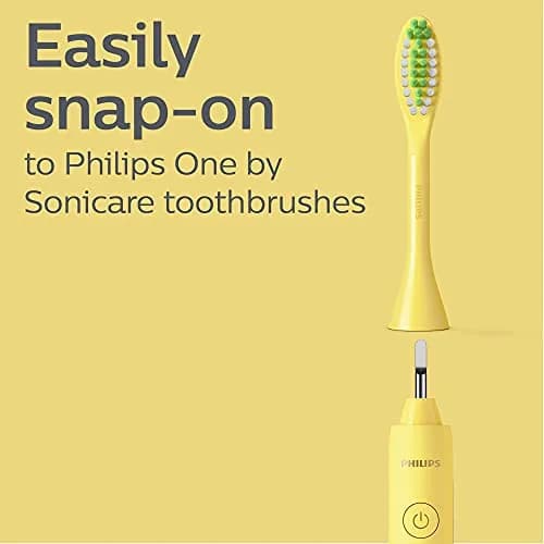Philips Sonicare One Replacement Brush Heads, 2-Pack, Yellow | Micro-vibrations for Brighter Smiles thumbnail 4