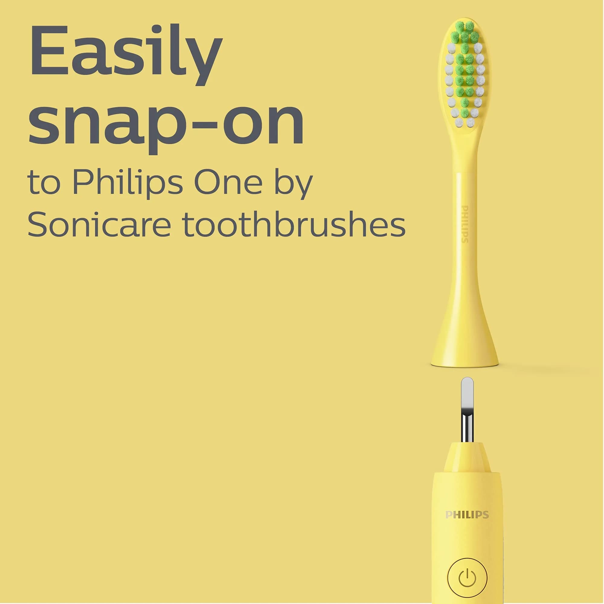 Philips Sonicare One Replacement Brush Heads, 2-Pack, Yellow | Micro-vibrations for Brighter Smiles - view 4