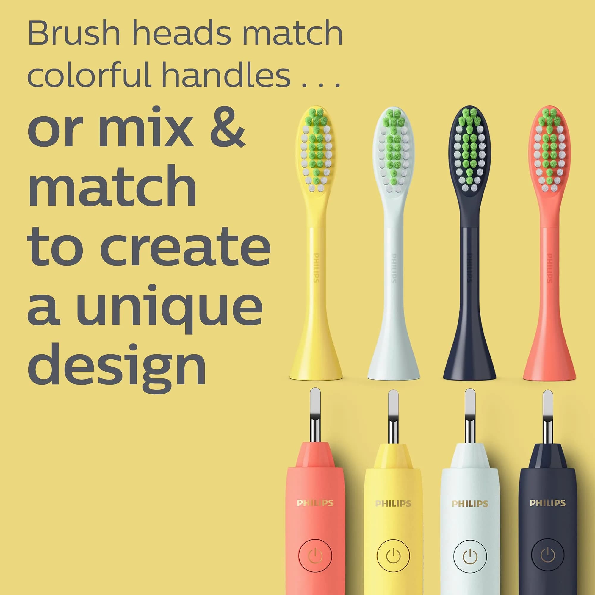 Philips Sonicare One Replacement Brush Heads, 2-Pack, Yellow | Micro-vibrations for Brighter Smiles - view 5