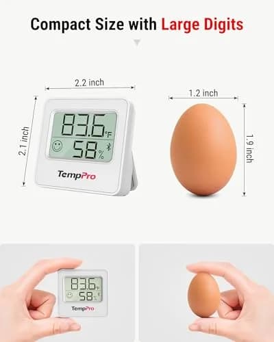 TempPro Bluetooth Digital Hygrometer Thermometer 260ft Range | Monitors Home Environment with Smart App Alerts thumbnail 8