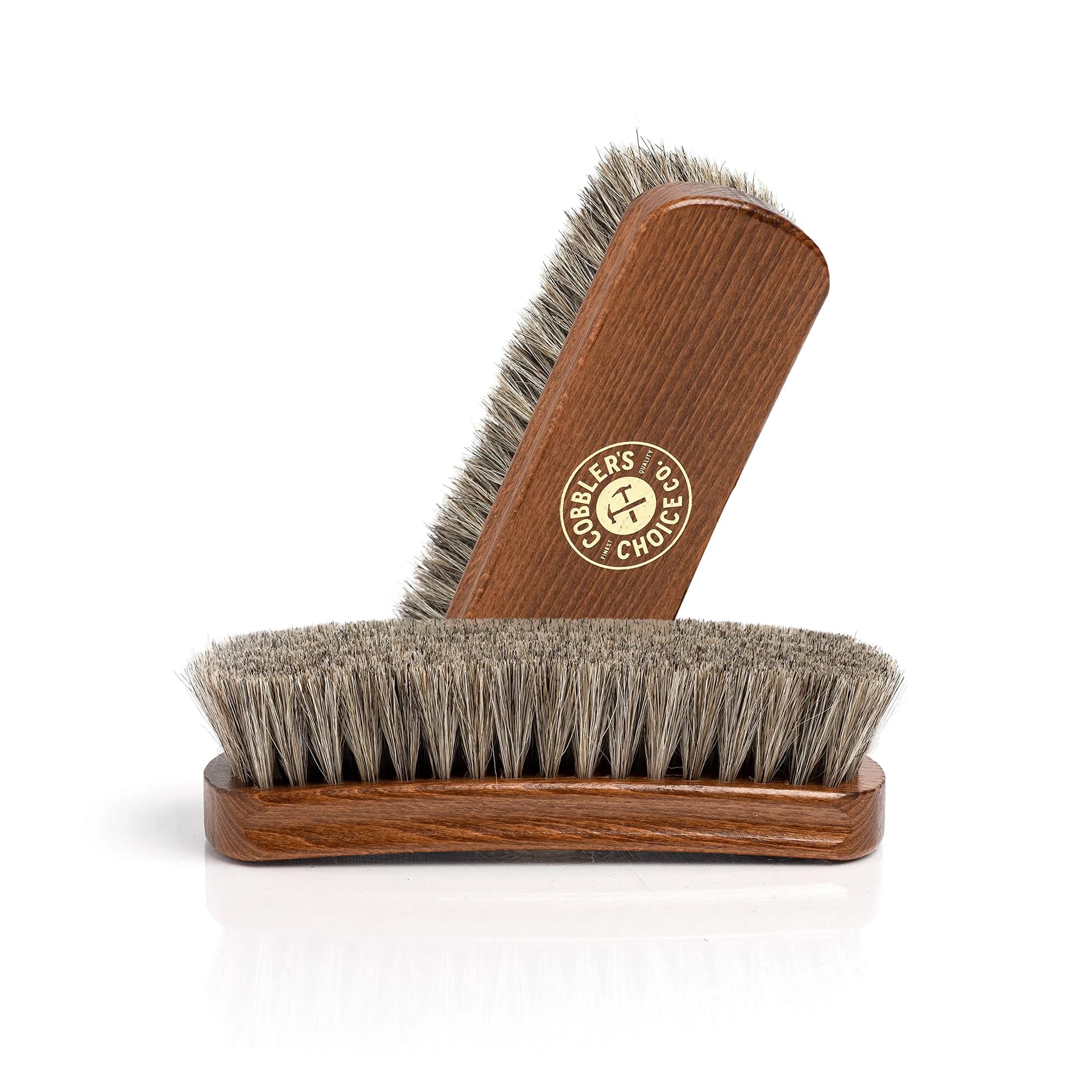 Cobbler's Choice Horsehair Shoe Brush - Premium Shoe Shine & Polish Brush for Leather, 18.4cm (7.2in) | Handcrafted in Germany