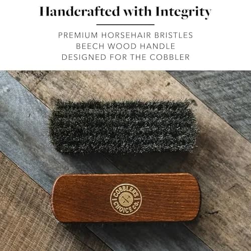 Cobbler's Choice Horsehair Shoe Brush - Premium Shoe Shine & Polish Brush for Leather, 18.4cm (7.2in) | Handcrafted in Germany thumbnail 4