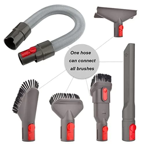 AINUO 6-in-1 Vacuum Cleaner Tool Kit with Extension Hose for Dyson V7-V15 | Gray Plastic & Metal Set thumbnail 3