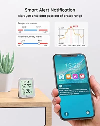 Govee Indoor Hygrometer Thermometer 2 Pack H5075 with Bluetooth App Control | Accurate Temp & Humidity Monitoring thumbnail 4
