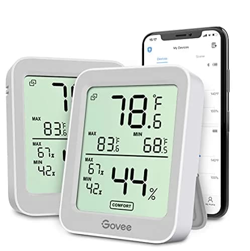 Govee Indoor Hygrometer Thermometer 2 Pack H5075 with Bluetooth App Control | Accurate Temp & Humidity Monitoring thumbnail 1