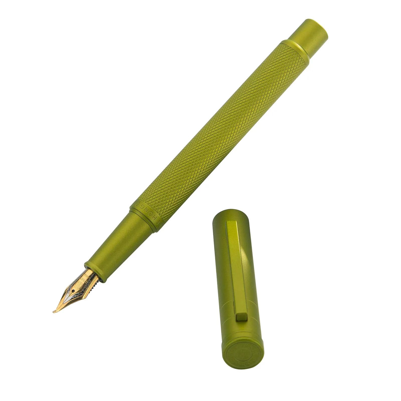 Asvine Mustard Yellow Forest Fountain Pen Bent Nib, Classic Design with Converter and Metal Pen Case | Smooth Ink Flow - view 5