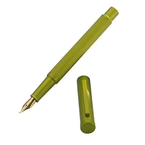 Asvine Mustard Yellow Forest Fountain Pen Bent Nib, Classic Design with Converter and Metal Pen Case | Smooth Ink Flow thumbnail 5